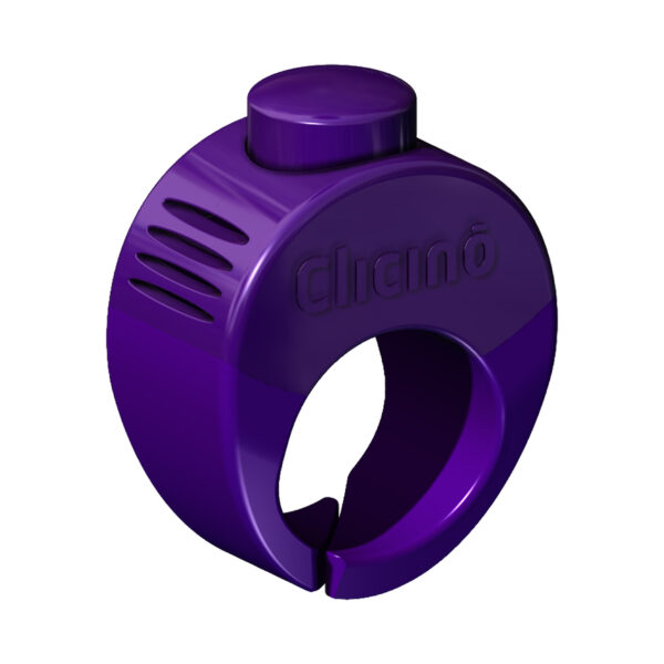 Clicino naksutin violetti, kätevästi sormessa pysyvä klikkeri.