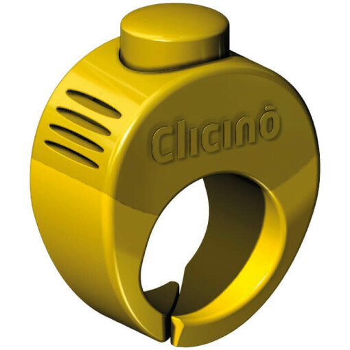Clicino sormusnaksutin on toimintavarma ja miellyttävä ääninen, keltainen.