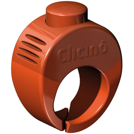 Clicino sormusnaksutin on toimintavarma ja miellyttävä ääninen, oranssi.