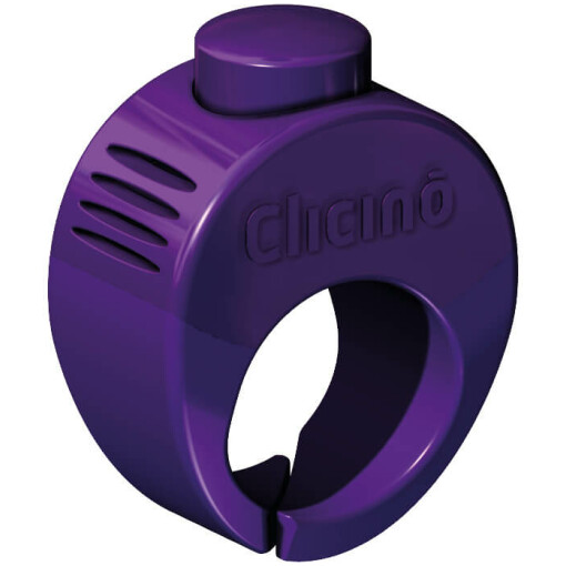 Clicino sormusnaksutin on toimintavarma ja miellyttävä ääninen, violetti.