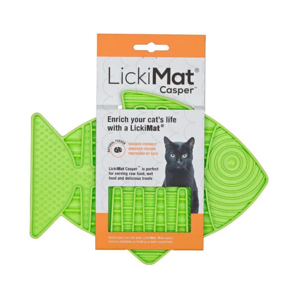 LickiMat Casper kissan aktivointimatto. Myyntipakkaus, vihreä.
