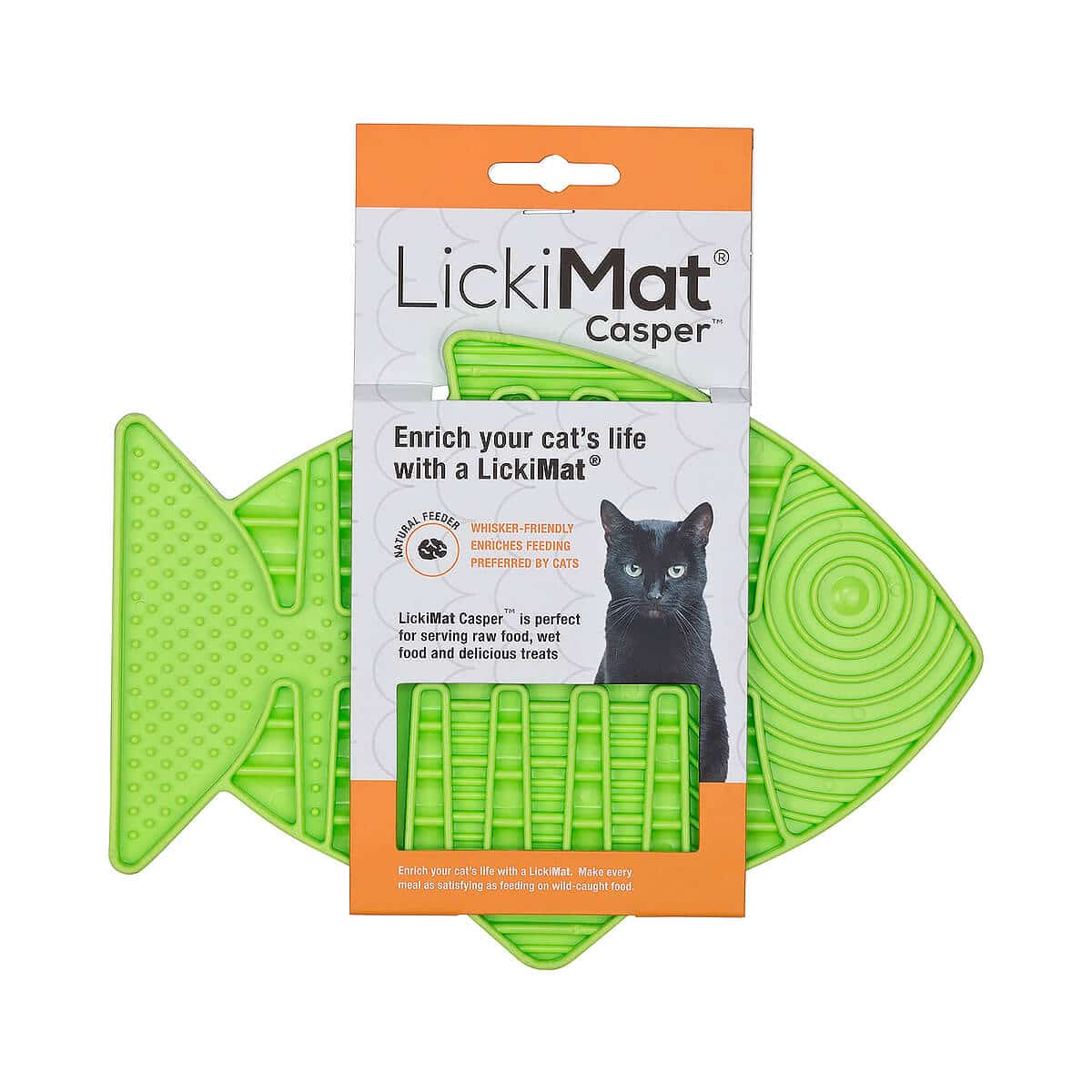 LickiMat Casper kissan aktivointimatto. Myyntipakkaus, vihreä.