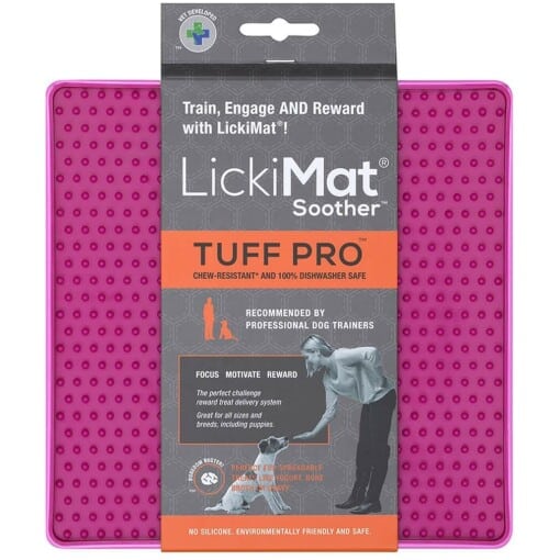 LickiMat Soother Tuff Pro koiran aktivointimatto myyntipakkaus, pinkki.