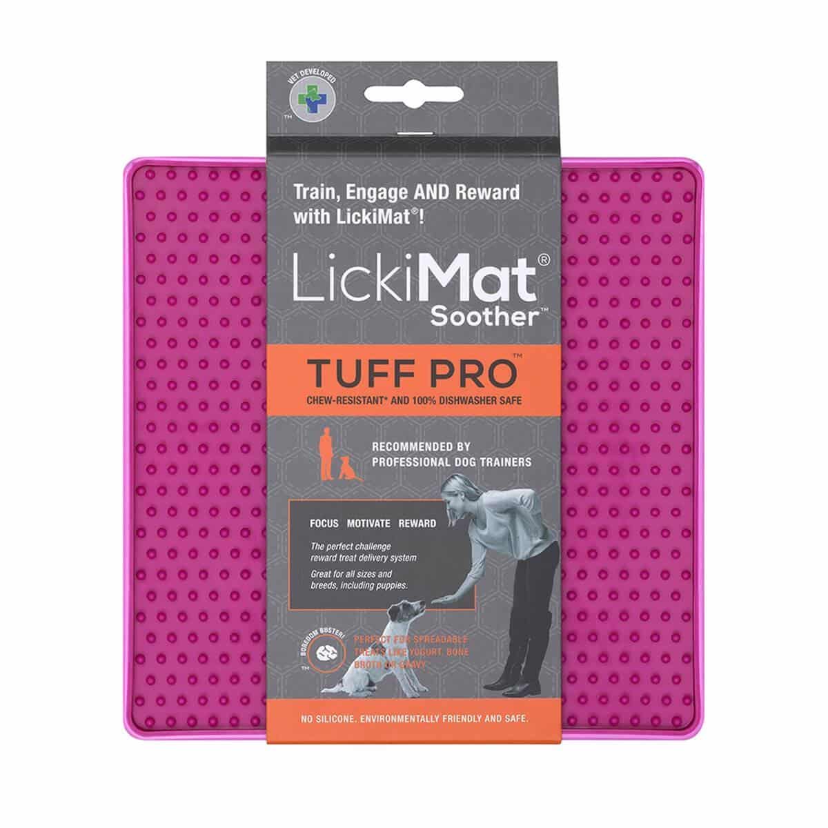 LickiMat Soother Tuff Pro koiran aktivointimatto myyntipakkaus, pinkki.