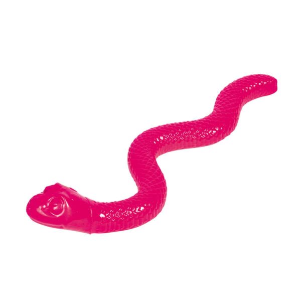 Nobby TPR Snake koiran aktivointilelu. Pinkki, suora käärme.