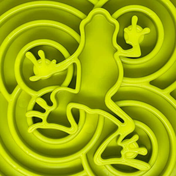 SodaPup Water Frog koiran virikekuppi. Vihreän kupin pintakuviossa on sammakko.