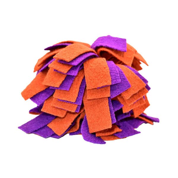 Villa Dog Hapsunuusku aktivointilelu on valmistettu lampaan villakankaasta. Oranssi-violetti.