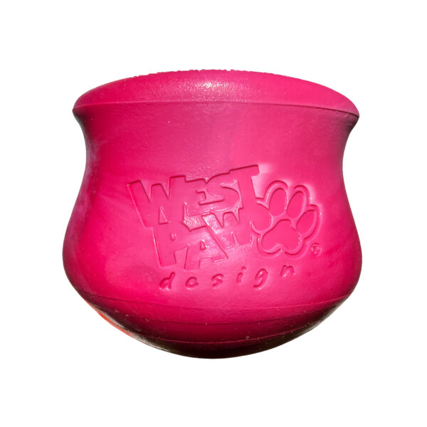 West Paw Toppl aktivointilelu Candy Cane S, pieni, uniikin pinkki, ruokailulelu koirille.