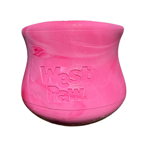 West Paw Toppl aktivointilelu Candy Cane L, keskikokoinen, uniikin pinkki ruokailulelu koirille.