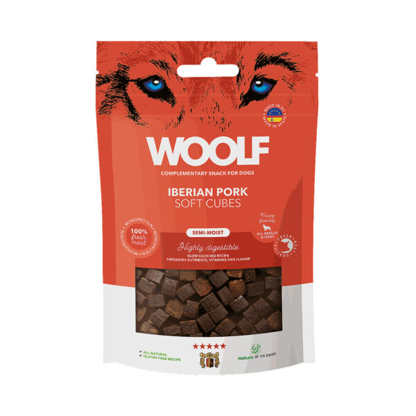 Woolf pehmeä possun lihakuutio. 100 g myyntipussi.